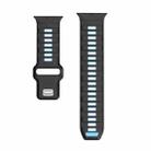 For Apple Watch 46mm / 49mm / 45mm / 44mm Checkered Reverse Buckle Silicone Watch Band(Black Blue) - 3