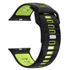 For Apple Watch 46mm / 49mm / 45mm / 44mm Checkered Reverse Buckle Silicone Watch Band(Black Green) - 2
