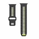 For Apple Watch 46mm / 49mm / 45mm / 44mm Checkered Reverse Buckle Silicone Watch Band(Black Green) - 3