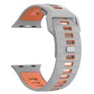 For Apple Watch 46mm / 49mm / 45mm / 44mm Checkered Reverse Buckle Silicone Watch Band(Grey Orange) - 2