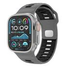 For Apple Watch 46mm / 49mm / 45mm / 44mm Checkered Reverse Buckle Silicone Watch Band(Grey Black) - 1