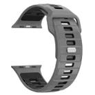 For Apple Watch 46mm / 49mm / 45mm / 44mm Checkered Reverse Buckle Silicone Watch Band(Grey Black) - 2