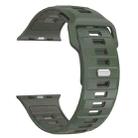 For Apple Watch 46mm / 49mm / 45mm / 44mm Checkered Reverse Buckle Silicone Watch Band(Army Green) - 2