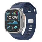 For Apple Watch 46mm / 49mm / 45mm / 44mm Checkered Reverse Buckle Silicone Watch Band(Dark Blue) - 1