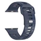 For Apple Watch 46mm / 49mm / 45mm / 44mm Checkered Reverse Buckle Silicone Watch Band(Dark Blue) - 2