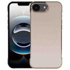 For iPhone 16e Electroplating Frameless Frosted Anti-Glare PC MagSafe Phone Case(Desert Gold) - 1