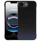 For iPhone 16e Electroplating Frameless Frosted Anti-Glare PC MagSafe Phone Case(Black) - 1