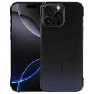 For iPhone 16 Pro Electroplating Frameless Frosted Anti-Glare PC MagSafe Phone Case(Black) - 1