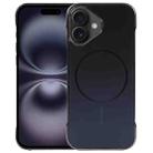 For iPhone 16 Plus Electroplating Frameless Frosted Anti-Glare PC MagSafe Phone Case(Black) - 1