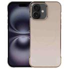 For iPhone 16 Electroplating Frameless Frosted Anti-Glare PC MagSafe Phone Case(Desert Gold) - 1