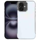 For iPhone 16 Electroplating Frameless Frosted Anti-Glare PC MagSafe Phone Case(Silver White) - 1