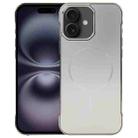 For iPhone 16 Electroplating Frameless Frosted Anti-Glare PC MagSafe Phone Case(Titanium Gray) - 1