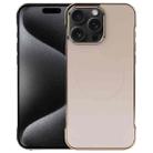 For iPhone 15 Pro Electroplating Frameless Frosted Anti-Glare PC MagSafe Phone Case(Desert Gold) - 1