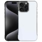 For iPhone 15 Pro Electroplating Frameless Frosted Anti-Glare PC MagSafe Phone Case(Silver White) - 1