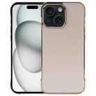 For iPhone 15 Plus / 14 Plus Electroplating Frameless Frosted Anti-Glare PC MagSafe Phone Case(Desert Gold) - 1