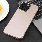 For iPhone 15 Plus / 14 Plus Electroplating Frameless Frosted Anti-Glare PC MagSafe Phone Case(Desert Gold) - 2