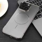 For iPhone 15 Plus / 14 Plus Electroplating Frameless Frosted Anti-Glare PC MagSafe Phone Case(Titanium Gray) - 2