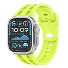 For Apple Watch 46mm / 49mm / 45mm / 44mm Dual-row Breathable Silicone Watch Band(Fluorescent Green) - 1