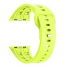 For Apple Watch 46mm / 49mm / 45mm / 44mm Dual-row Breathable Silicone Watch Band(Fluorescent Green) - 2