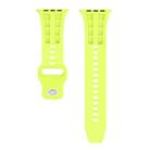 For Apple Watch 46mm / 49mm / 45mm / 44mm Dual-row Breathable Silicone Watch Band(Fluorescent Green) - 3