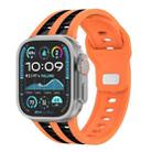 For Apple Watch 46mm / 49mm / 45mm / 44mm Dual-row Breathable Silicone Watch Band(Orange Black) - 1