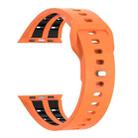 For Apple Watch 46mm / 49mm / 45mm / 44mm Dual-row Breathable Silicone Watch Band(Orange Black) - 2