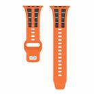 For Apple Watch 46mm / 49mm / 45mm / 44mm Dual-row Breathable Silicone Watch Band(Orange Black) - 3