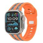 For Apple Watch 46mm / 49mm / 45mm / 44mm Dual-row Breathable Silicone Watch Band(Orange Grey) - 1