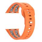 For Apple Watch 46mm / 49mm / 45mm / 44mm Dual-row Breathable Silicone Watch Band(Orange Grey) - 2