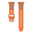 For Apple Watch 46mm / 49mm / 45mm / 44mm Dual-row Breathable Silicone Watch Band(Orange Grey) - 3