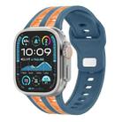 For Apple Watch 46mm / 49mm / 45mm / 44mm Dual-row Breathable Silicone Watch Band(Blue Orange) - 1