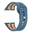 For Apple Watch 46mm / 49mm / 45mm / 44mm Dual-row Breathable Silicone Watch Band(Blue Orange) - 2