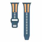 For Apple Watch 46mm / 49mm / 45mm / 44mm Dual-row Breathable Silicone Watch Band(Blue Orange) - 3