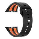 For Apple Watch 46mm / 49mm / 45mm / 44mm Dual-row Breathable Silicone Watch Band(Black Orange) - 2