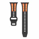 For Apple Watch 46mm / 49mm / 45mm / 44mm Dual-row Breathable Silicone Watch Band(Black Orange) - 3