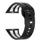 For Apple Watch 46mm / 49mm / 45mm / 44mm Dual-row Breathable Silicone Watch Band(Black White) - 2