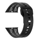 For Apple Watch 46mm / 49mm / 45mm / 44mm Dual-row Breathable Silicone Watch Band(Black Grey) - 2