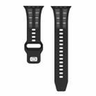 For Apple Watch 46mm / 49mm / 45mm / 44mm Dual-row Breathable Silicone Watch Band(Black Grey) - 3