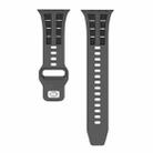 For Apple Watch 46mm / 49mm / 45mm / 44mm Dual-row Breathable Silicone Watch Band(Grey Black) - 3