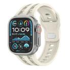 For Apple Watch 46mm / 49mm / 45mm / 44mm Dual-row Breathable Silicone Watch Band(Starlight) - 1