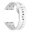 For Apple Watch 46mm / 49mm / 45mm / 44mm Dual-row Breathable Silicone Watch Band(White) - 2