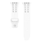 For Apple Watch 46mm / 49mm / 45mm / 44mm Dual-row Breathable Silicone Watch Band(White) - 3