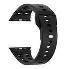 For Apple Watch 46mm / 49mm / 45mm / 44mm Dual-row Breathable Silicone Watch Band(Black) - 2
