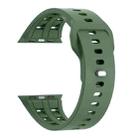 For Apple Watch 46mm / 49mm / 45mm / 44mm Dual-row Breathable Silicone Watch Band(Army Green) - 2