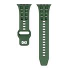 For Apple Watch 46mm / 49mm / 45mm / 44mm Dual-row Breathable Silicone Watch Band(Army Green) - 3