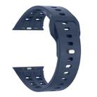 For Apple Watch 46mm / 49mm / 45mm / 44mm Dual-row Breathable Silicone Watch Band(Dark Blue) - 2