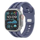 For Apple Watch 46mm / 49mm / 45mm / 44mm Dual-row Breathable Silicone Watch Band(Haze Blue) - 1