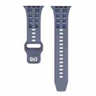For Apple Watch 46mm / 49mm / 45mm / 44mm Dual-row Breathable Silicone Watch Band(Haze Blue) - 3