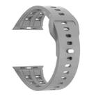 For Apple Watch 46mm / 49mm / 45mm / 44mm Dual-row Breathable Silicone Watch Band(Light Grey) - 2