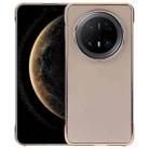 For Huawei Mate 70 Pro Electroplating Frameless Frosted Anti-Glare PC MagSafe Phone Case(Desert Gold) - 1